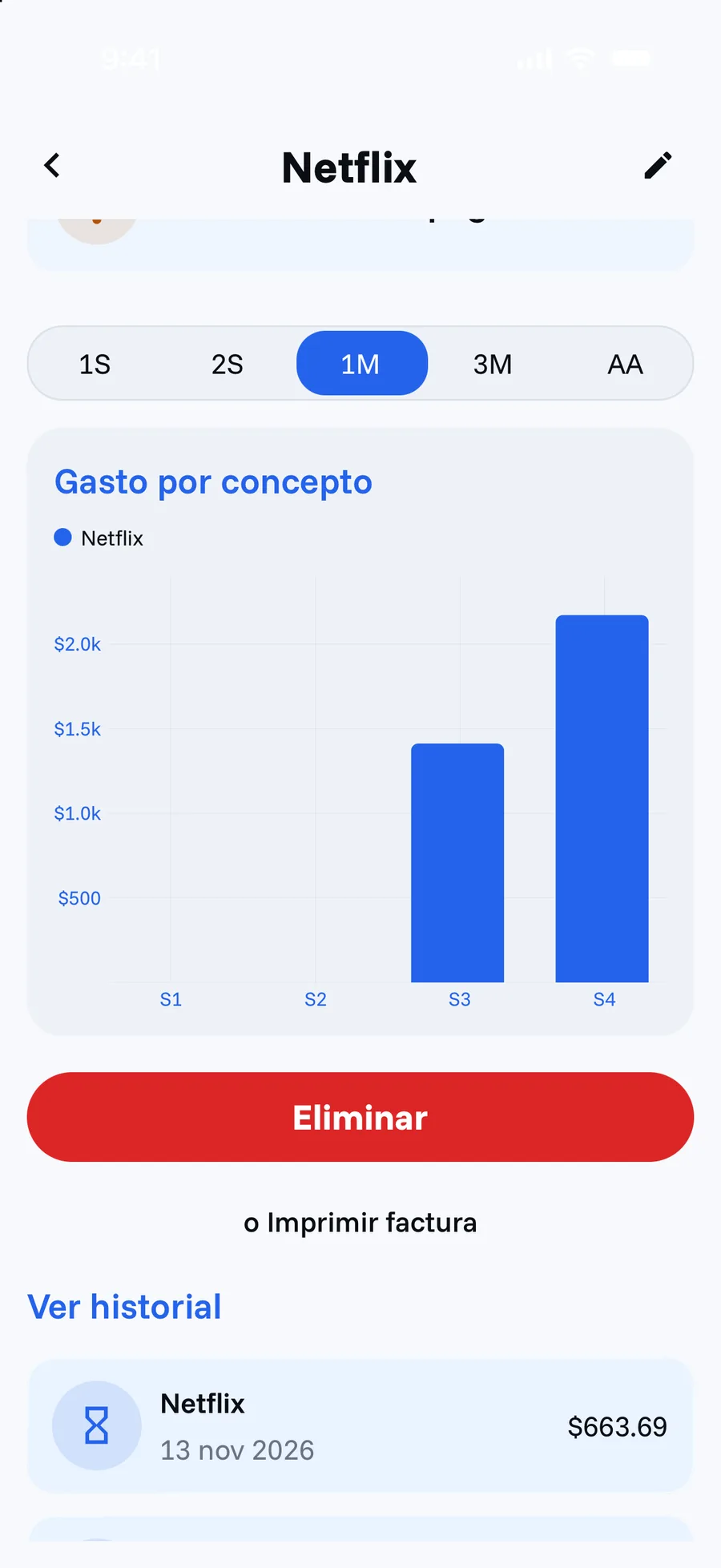 Pantalla de Balance en Cifria
